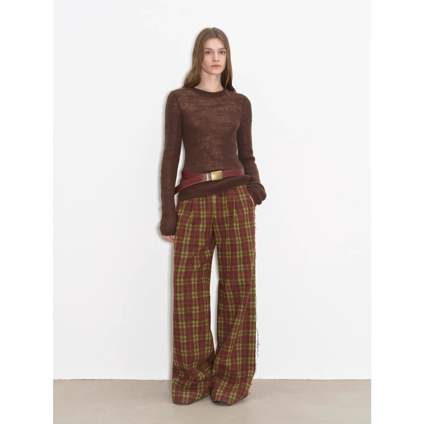 Textured Mohair Blend Stretch Knit Sweater