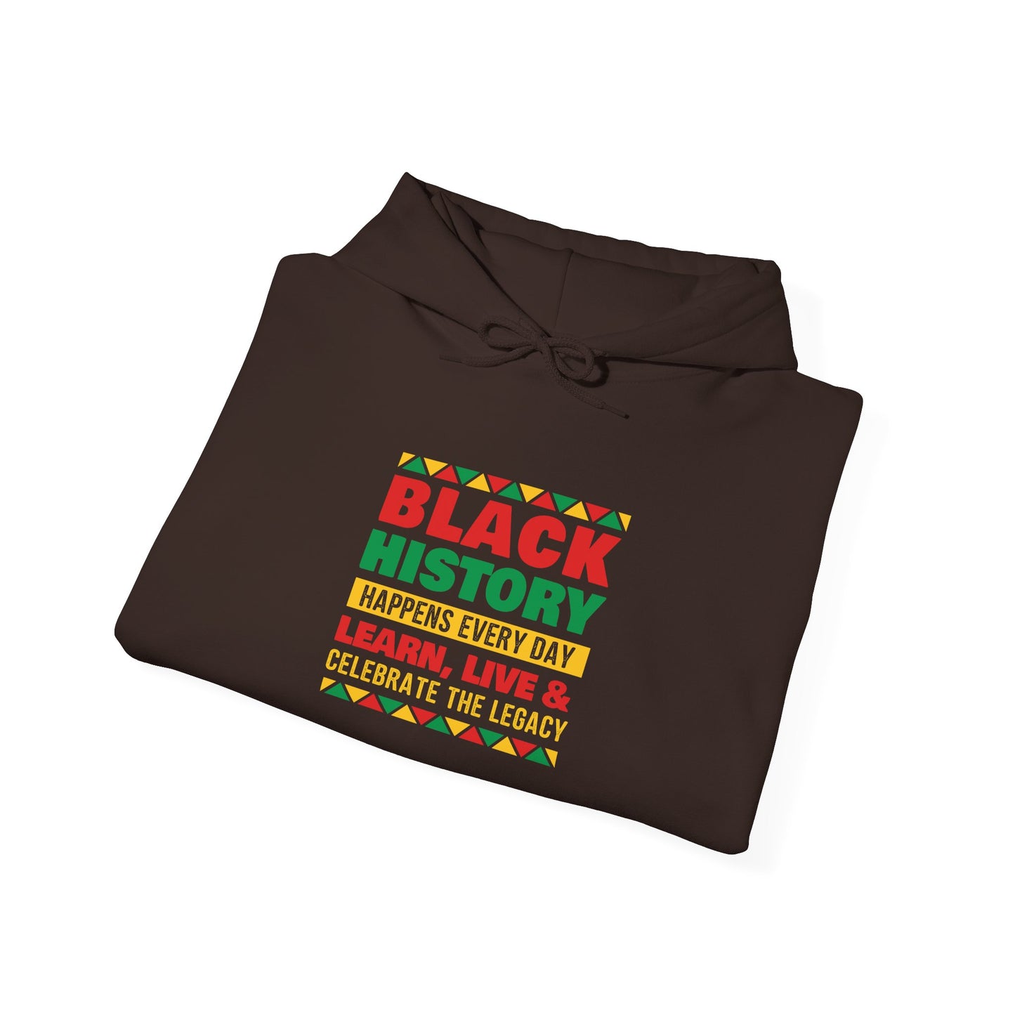 Black History Month Hoodie – “Celebrate, Educate, Learn, Live” Graphic