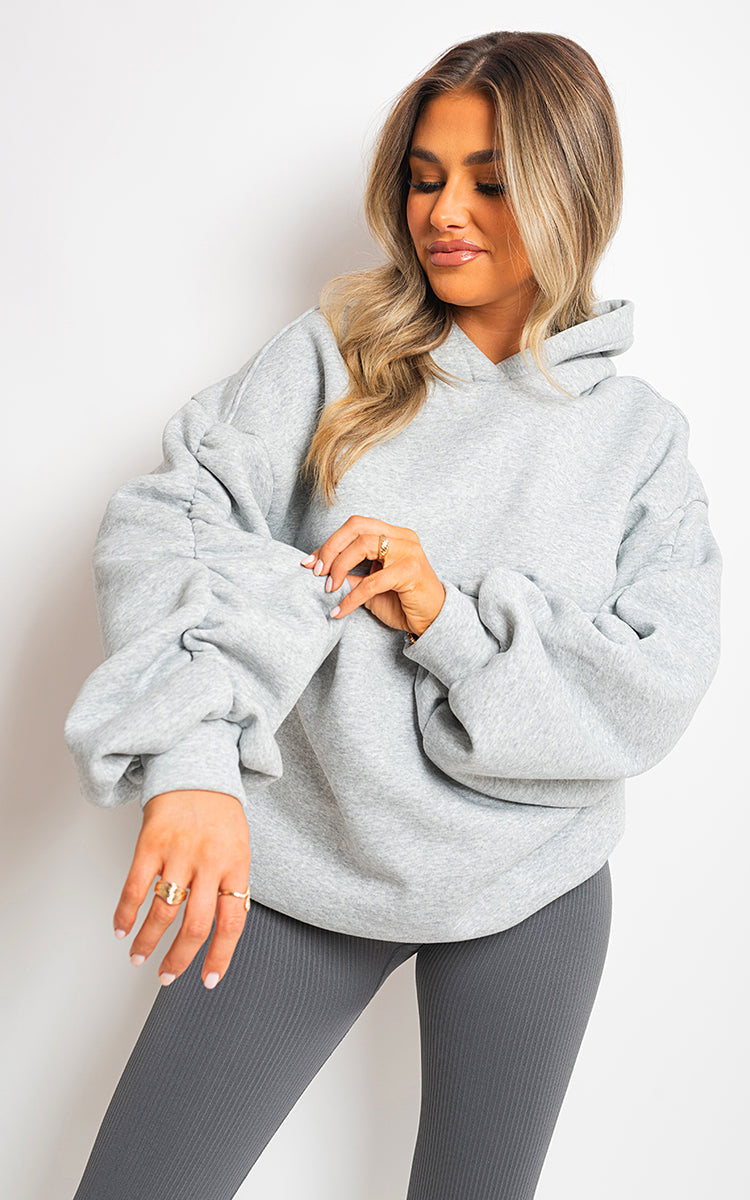 Oversized Hoodie w/Ruched Sleeves