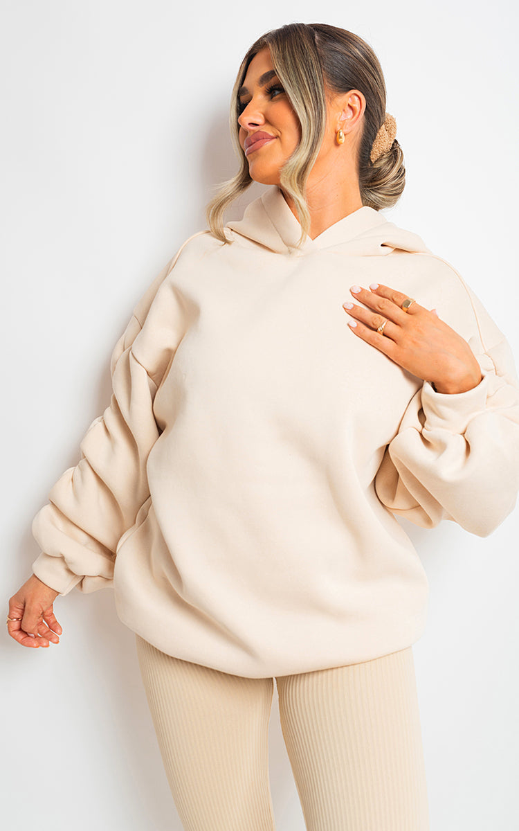 Oversized Hoodie w/Ruched Sleeves