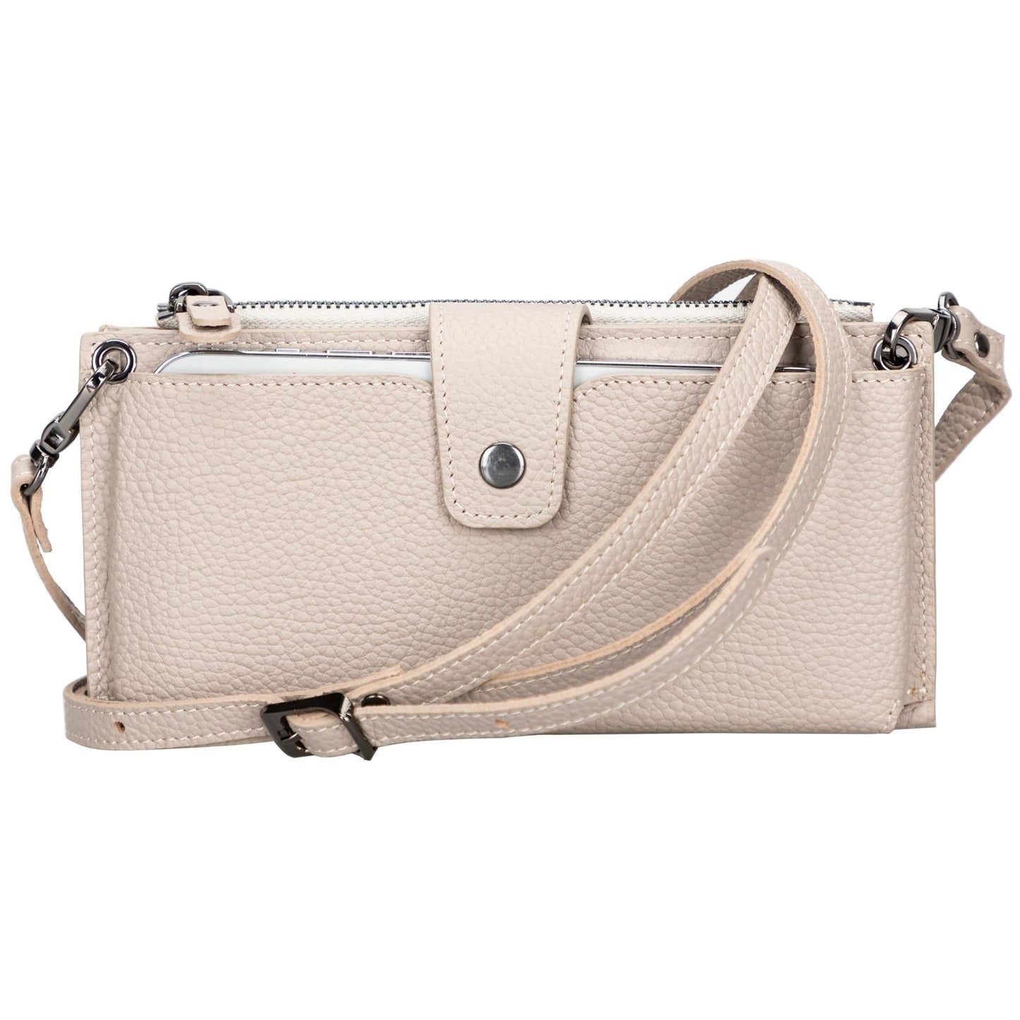 Leather Cell Phone Wallet with Strap