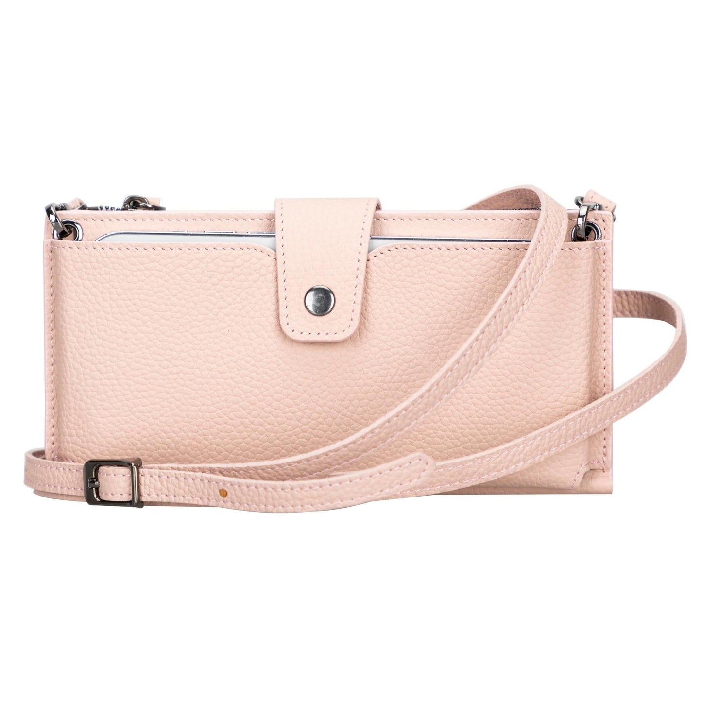 Leather Cell Phone Wallet with Strap