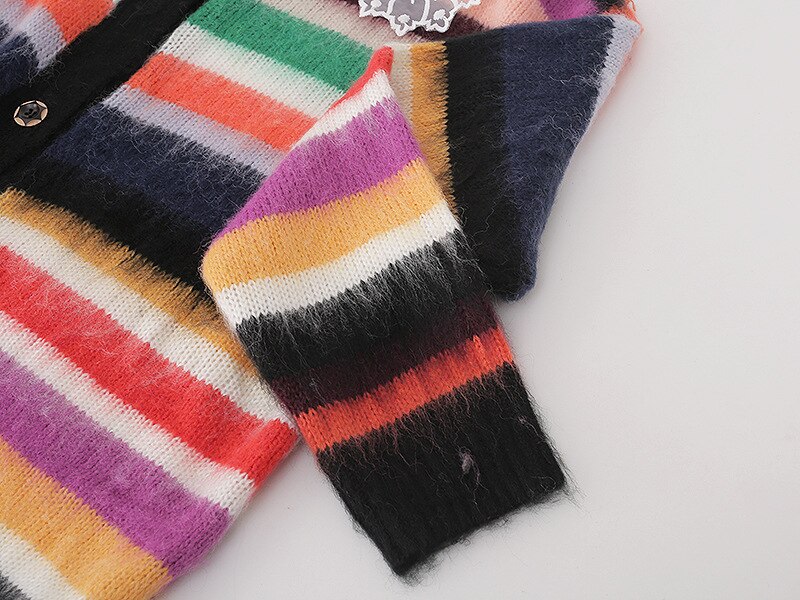 Knit Cardigan Mohair w/Lace Collar