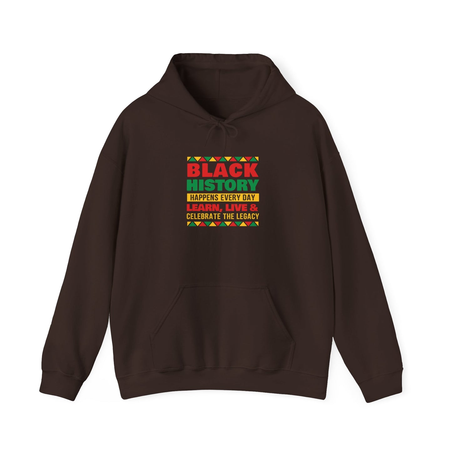 Black History Month Hoodie – “Celebrate, Educate, Learn, Live” Graphic