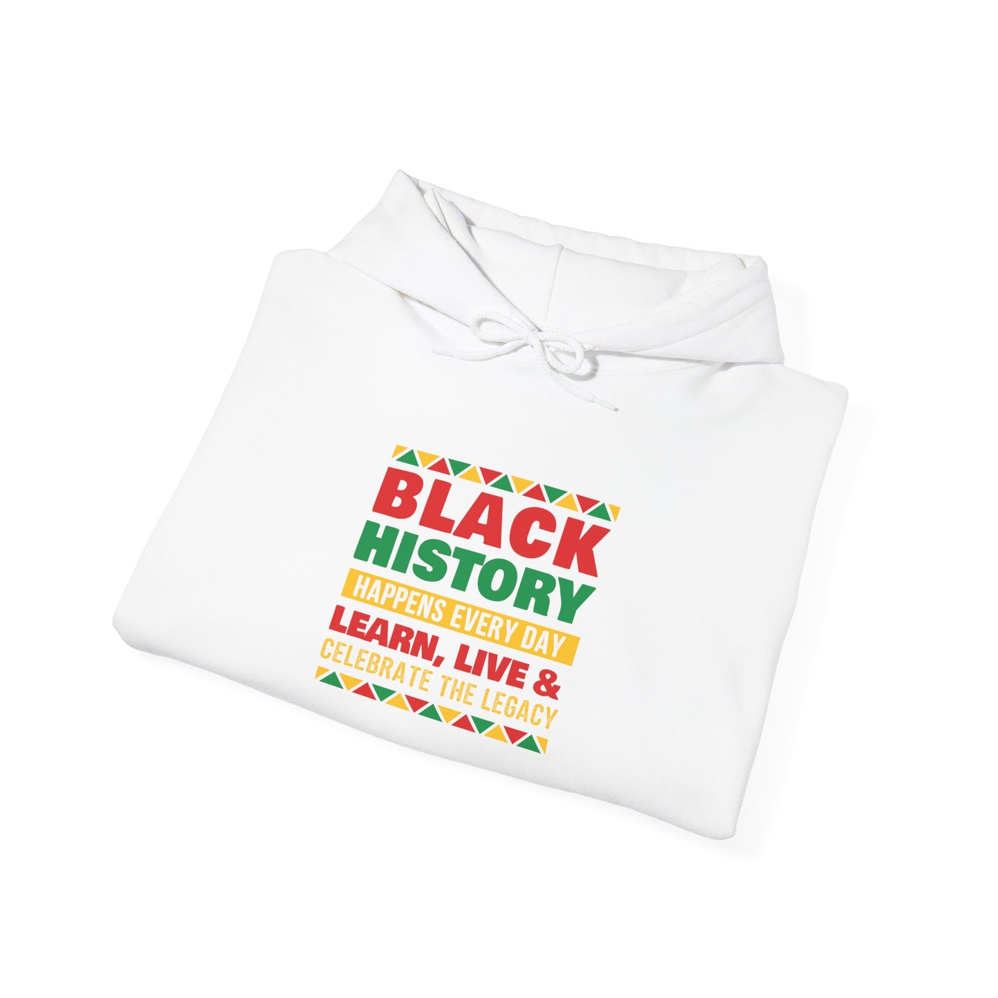 Black History Month Hoodie – “Celebrate, Educate, Learn, Live” Graphic