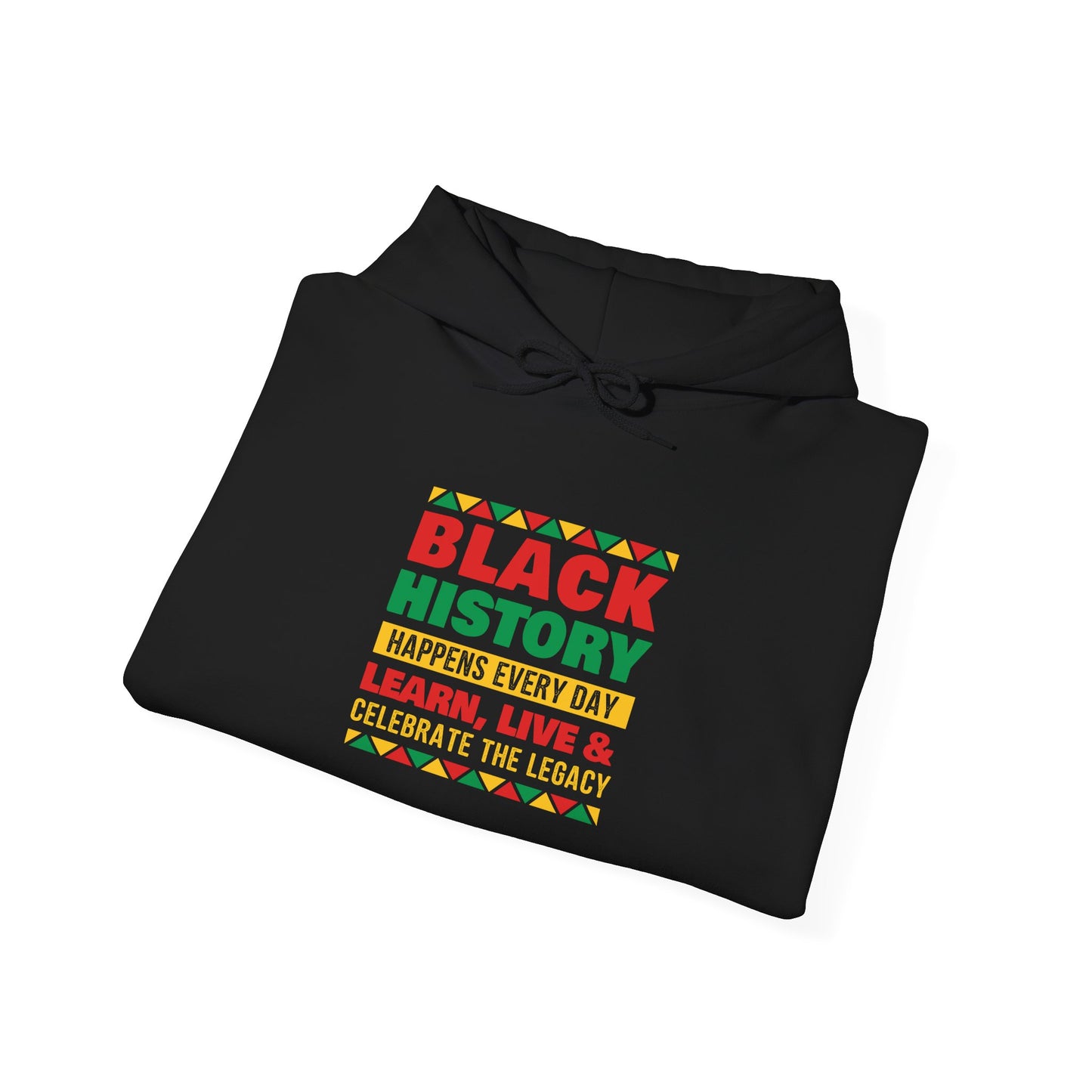 Black History Month Hoodie – “Celebrate, Educate, Learn, Live” Graphic