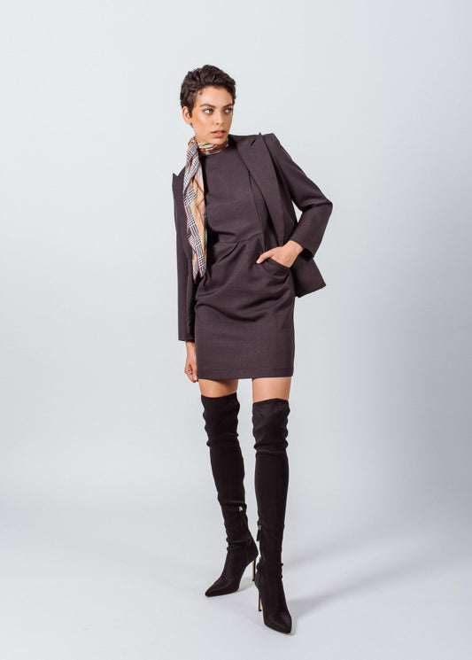 Luxe Charcoal Blazer – Women’s Tailored Office Jacket
