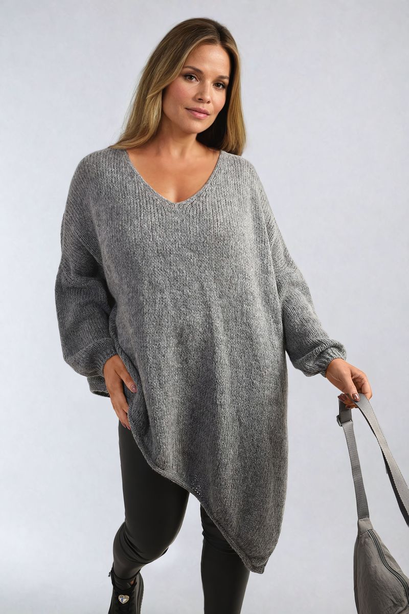 Asymmetric Oversized Knitted Sweater