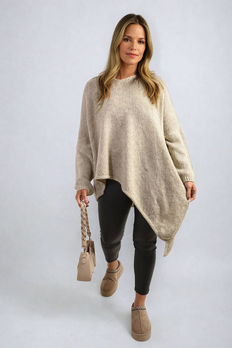 Asymmetric Oversized Knitted Sweater