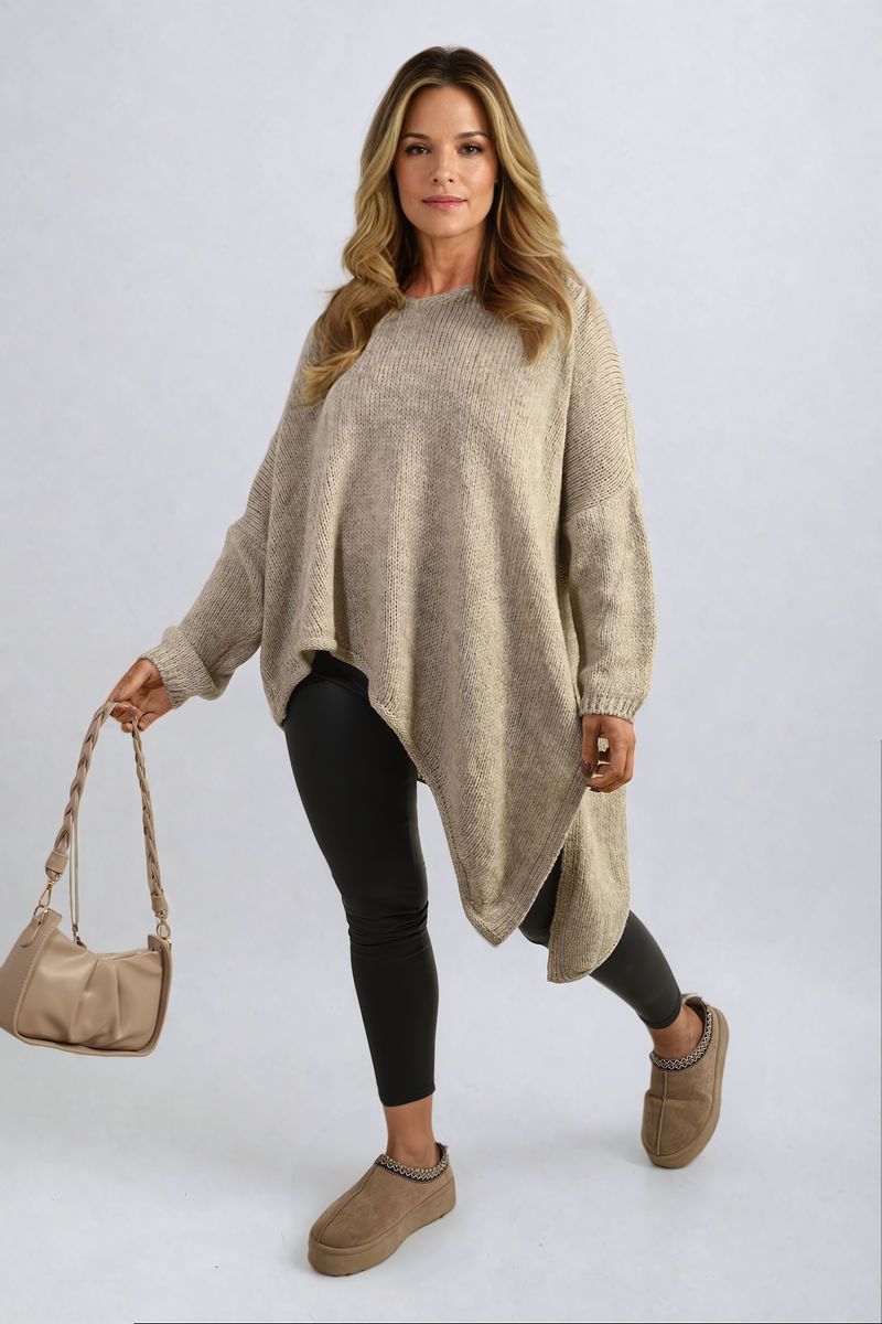 Asymmetric Oversized Knitted Sweater